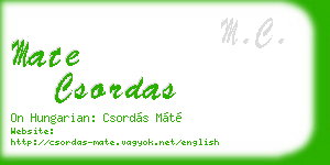 mate csordas business card
